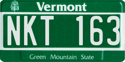 VT license plate NKT163