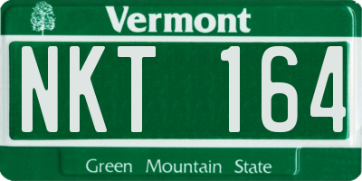 VT license plate NKT164