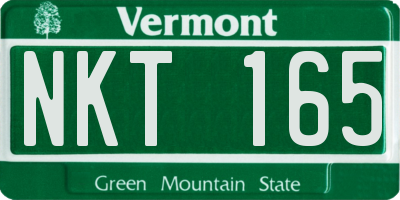 VT license plate NKT165