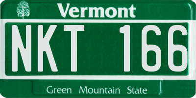 VT license plate NKT166