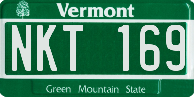VT license plate NKT169