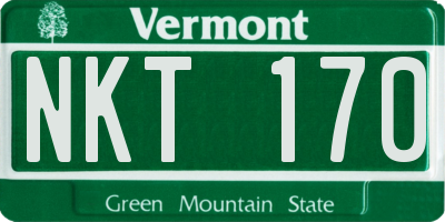 VT license plate NKT170