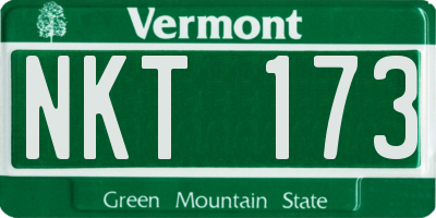 VT license plate NKT173