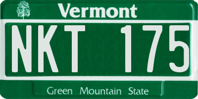 VT license plate NKT175