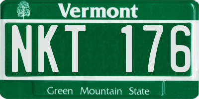 VT license plate NKT176