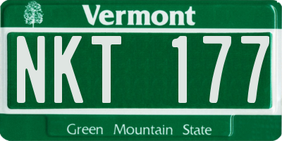 VT license plate NKT177