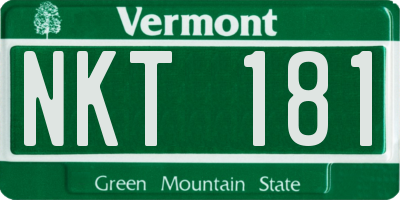 VT license plate NKT181