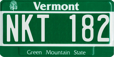 VT license plate NKT182