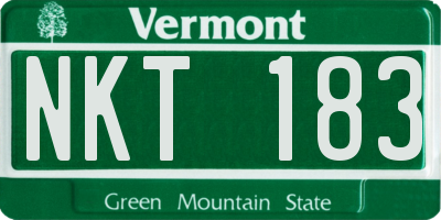 VT license plate NKT183