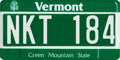 VT license plate NKT184