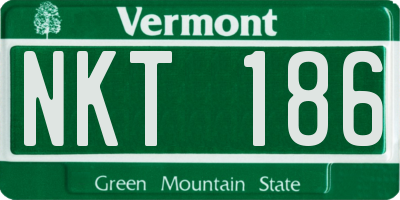 VT license plate NKT186