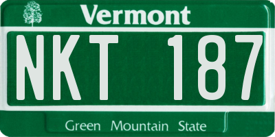 VT license plate NKT187