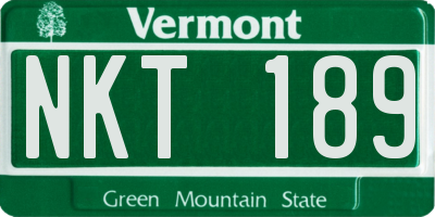 VT license plate NKT189