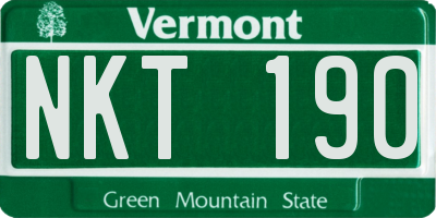 VT license plate NKT190