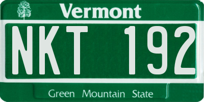 VT license plate NKT192