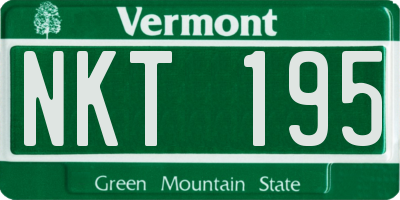 VT license plate NKT195