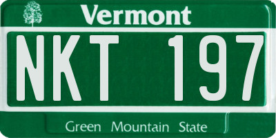 VT license plate NKT197
