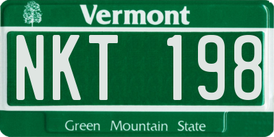 VT license plate NKT198