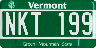 VT license plate NKT199
