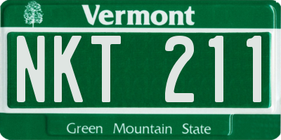 VT license plate NKT211