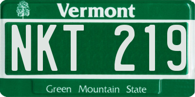 VT license plate NKT219