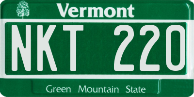 VT license plate NKT220