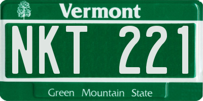 VT license plate NKT221