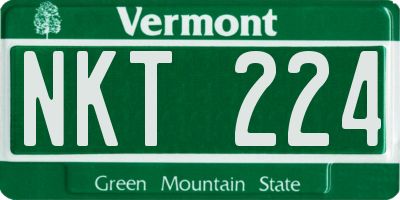 VT license plate NKT224
