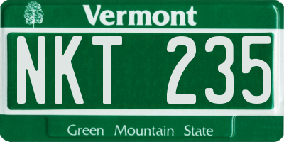 VT license plate NKT235