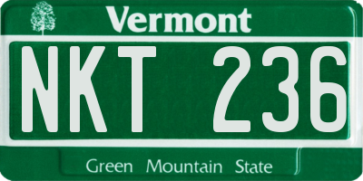 VT license plate NKT236