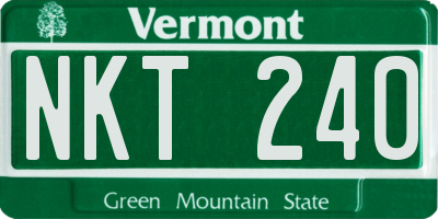 VT license plate NKT240