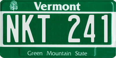 VT license plate NKT241