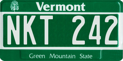 VT license plate NKT242