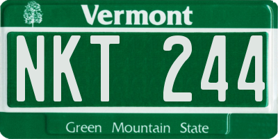 VT license plate NKT244