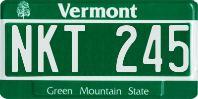 VT license plate NKT245