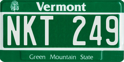 VT license plate NKT249
