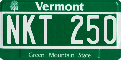 VT license plate NKT250