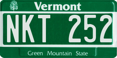 VT license plate NKT252