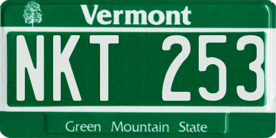 VT license plate NKT253