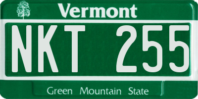 VT license plate NKT255