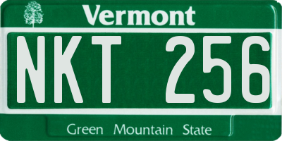 VT license plate NKT256