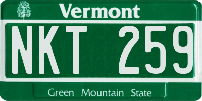 VT license plate NKT259