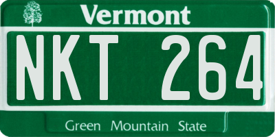VT license plate NKT264