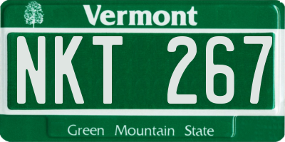 VT license plate NKT267