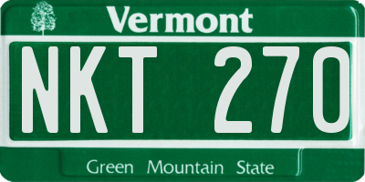 VT license plate NKT270