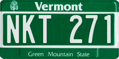 VT license plate NKT271