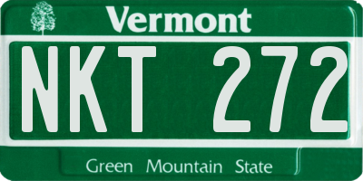 VT license plate NKT272