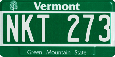 VT license plate NKT273