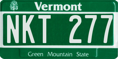VT license plate NKT277