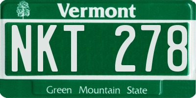 VT license plate NKT278